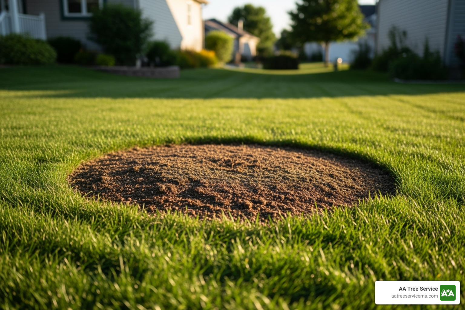 a clean, stump-free lawn ready for new grass seed - stump grinding manchester nh