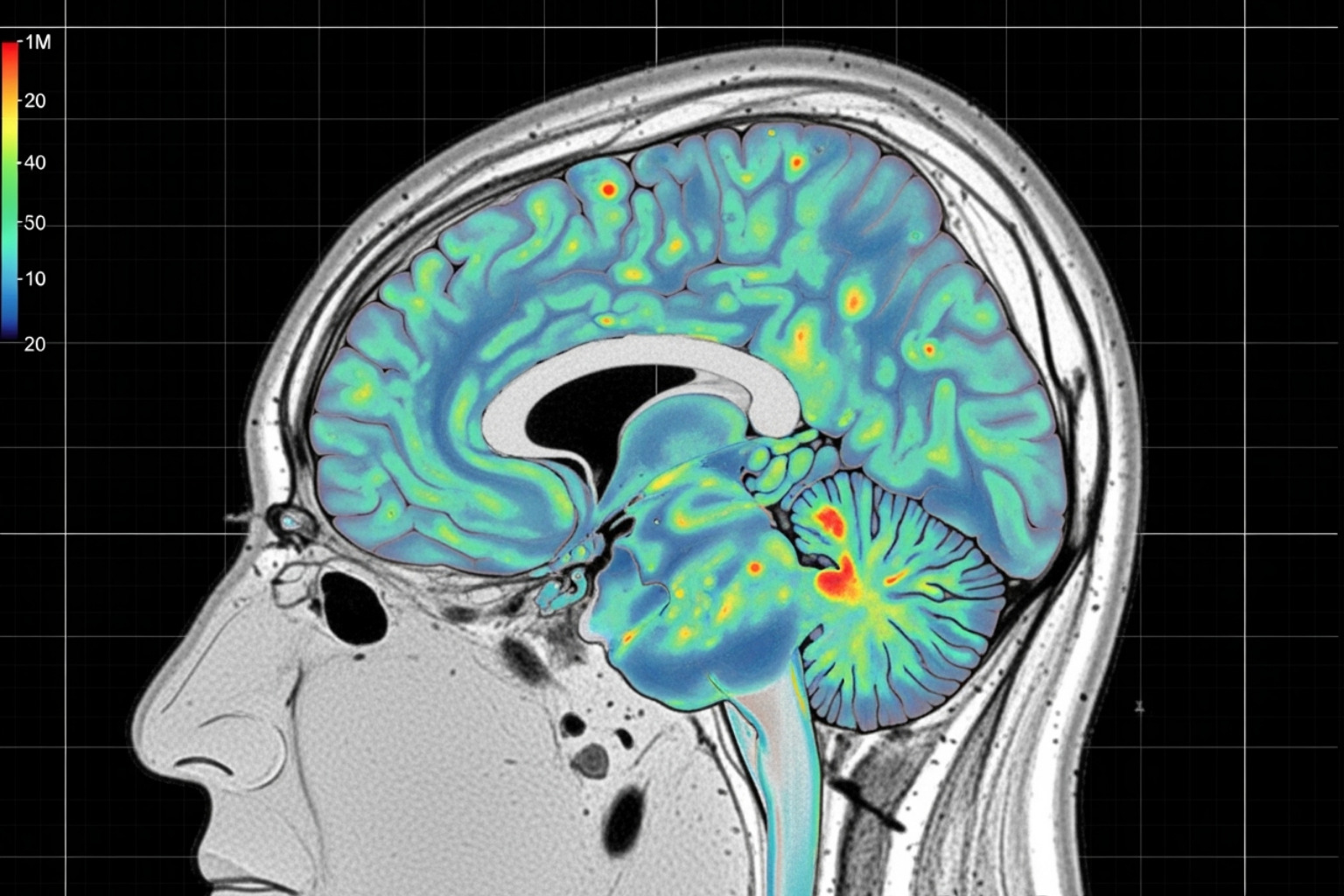 brain scan or heart rate monitor showing a calm state - good self care