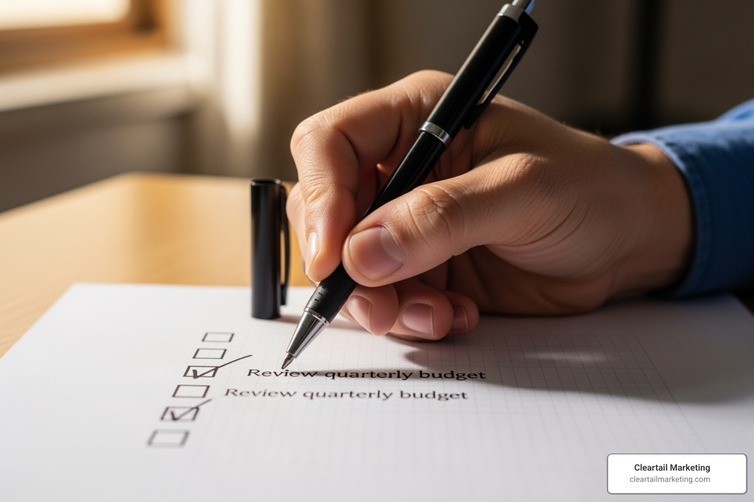 person checking off items on a checklist - top digital agencies in usa