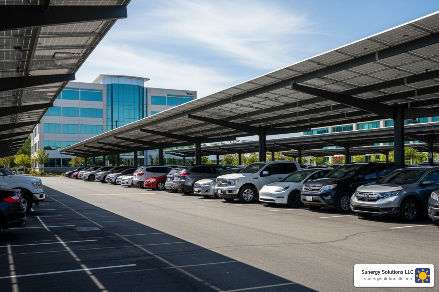 solar carport over a commercial parking lot in the United States - commercial solar energy rebates solar carport over a commercial parking lot in the United States - commercial solar energy rebates