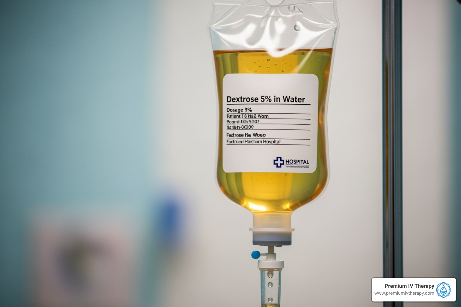 Labeled IV drip bag - iv bar