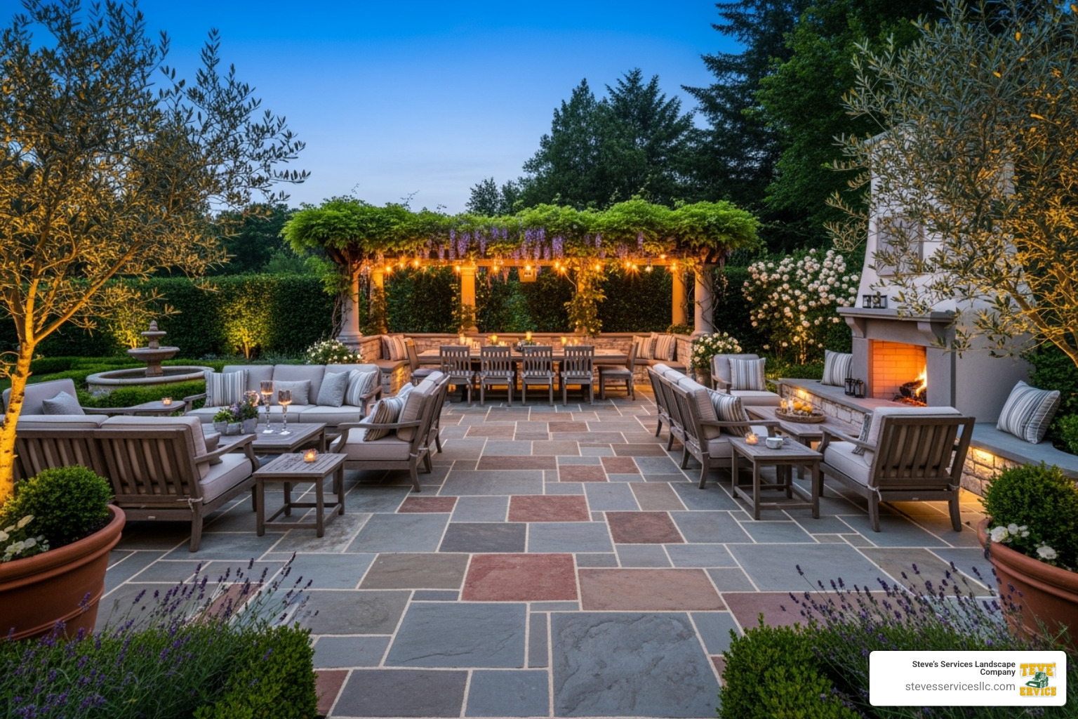 a luxurious flagstone patio - block patio