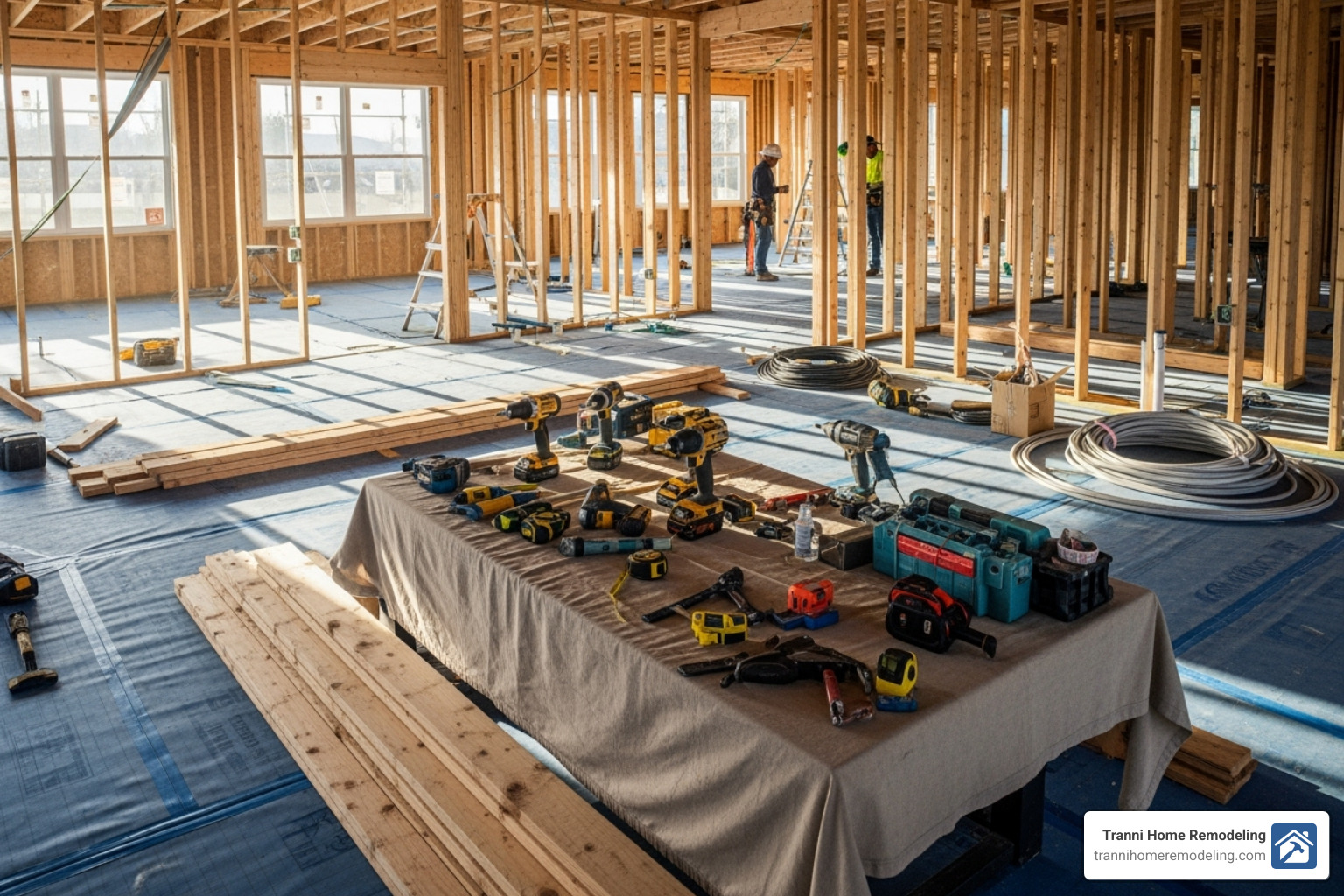 Clean and organized home construction site - home remodeling experts near me