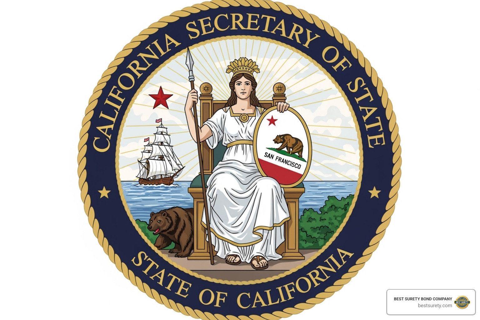 California Secretary of State logo - notary bond in California