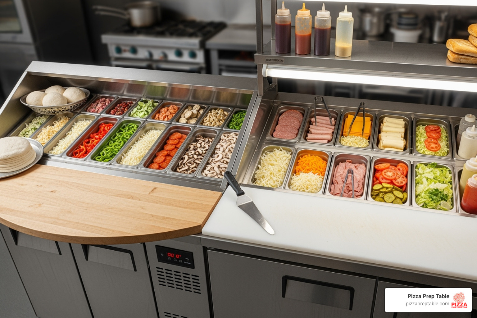 pizza prep table vs sandwich prep table - pizza topping table pizza prep table vs sandwich prep table - pizza topping table