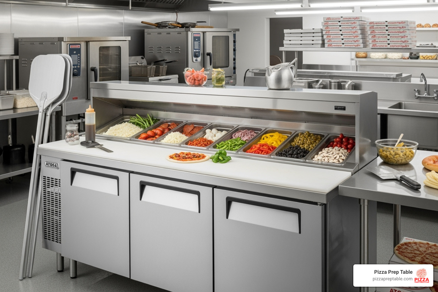 Atosa MPF8203GR 93-Inch Pizza Prep Table - pizza prep table