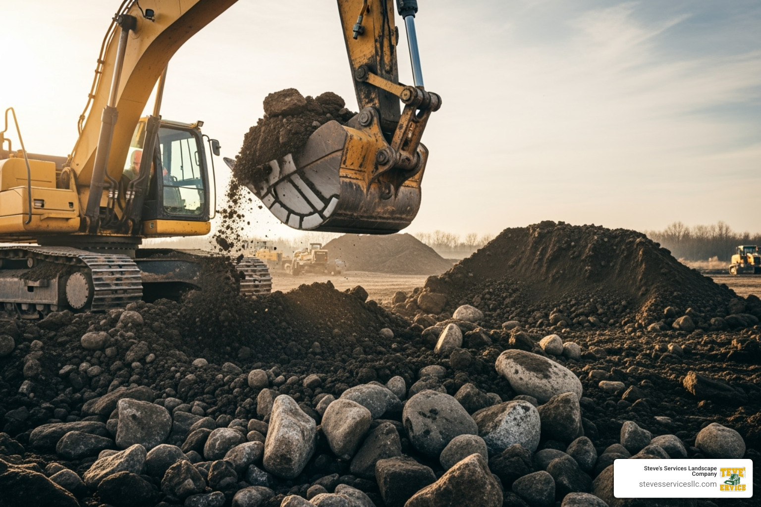excavator working on soil with visible rocks - small job excavating
