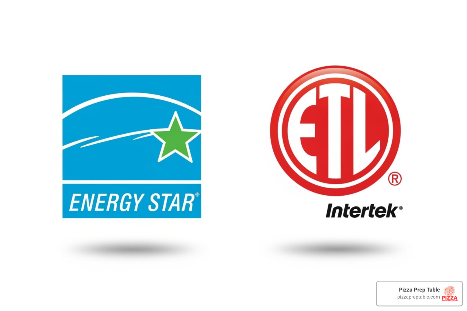 Energy Star and ETL certification logos for Atosa pizza prep tables - atosa pizza prep table