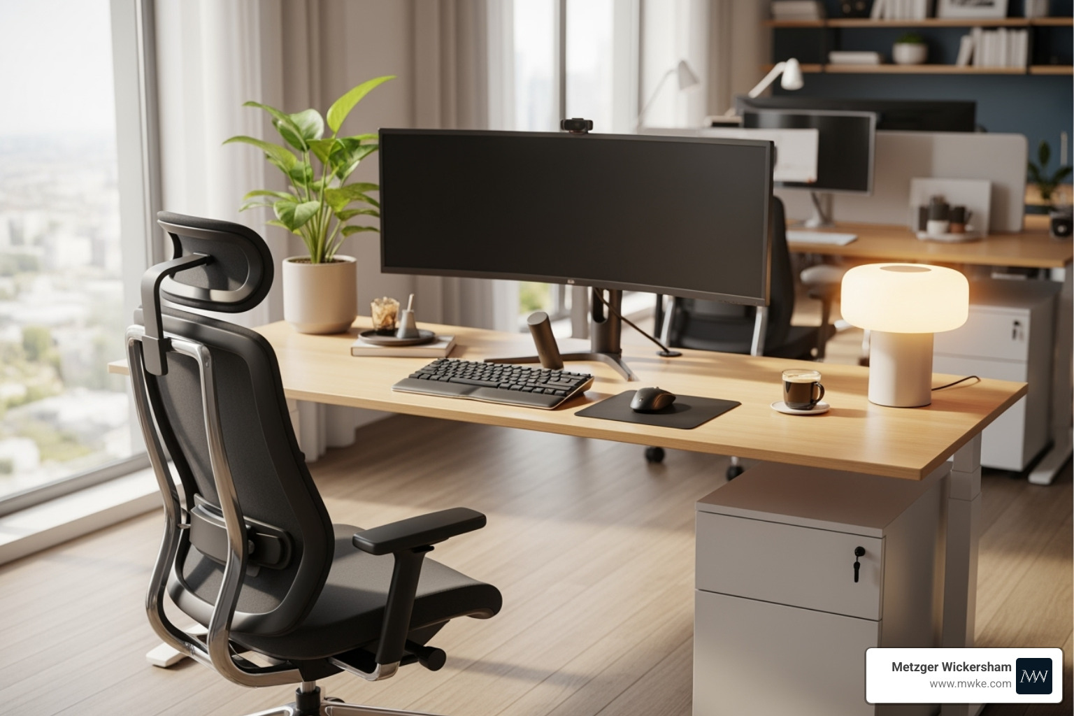 Image of an ergonomic workstation setup - Repetitive strain workers comp