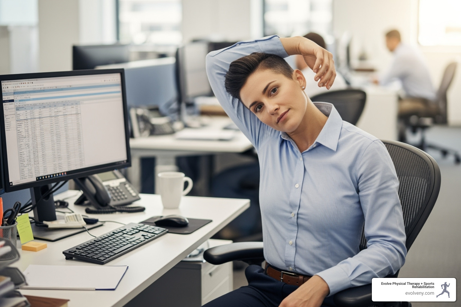Simple office stretches for neck, shoulders, and back - bad office posture