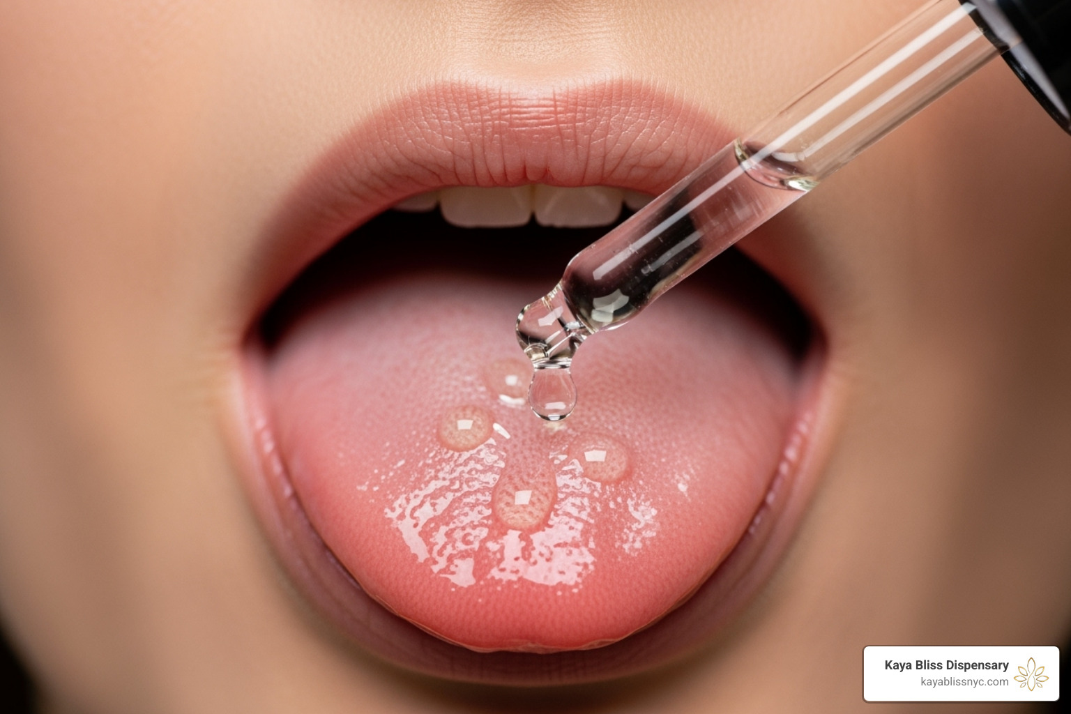 sublingual method of placing drops under the tongue - cannabis tinctures for anxiety