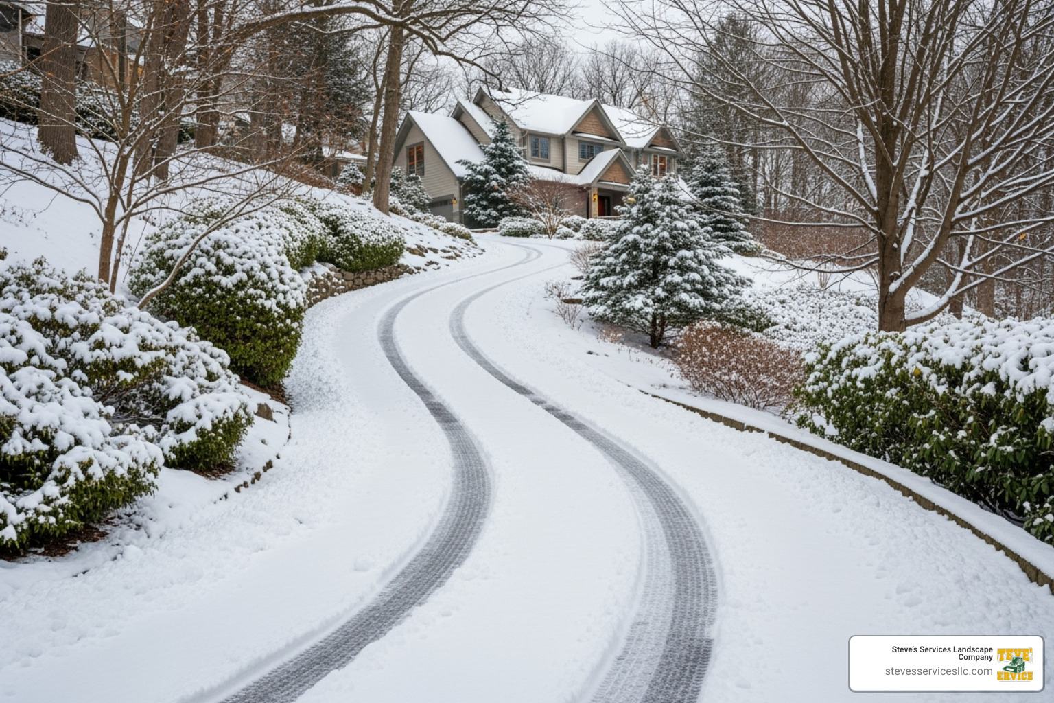 steep, winding residential driveway - snow removal costs