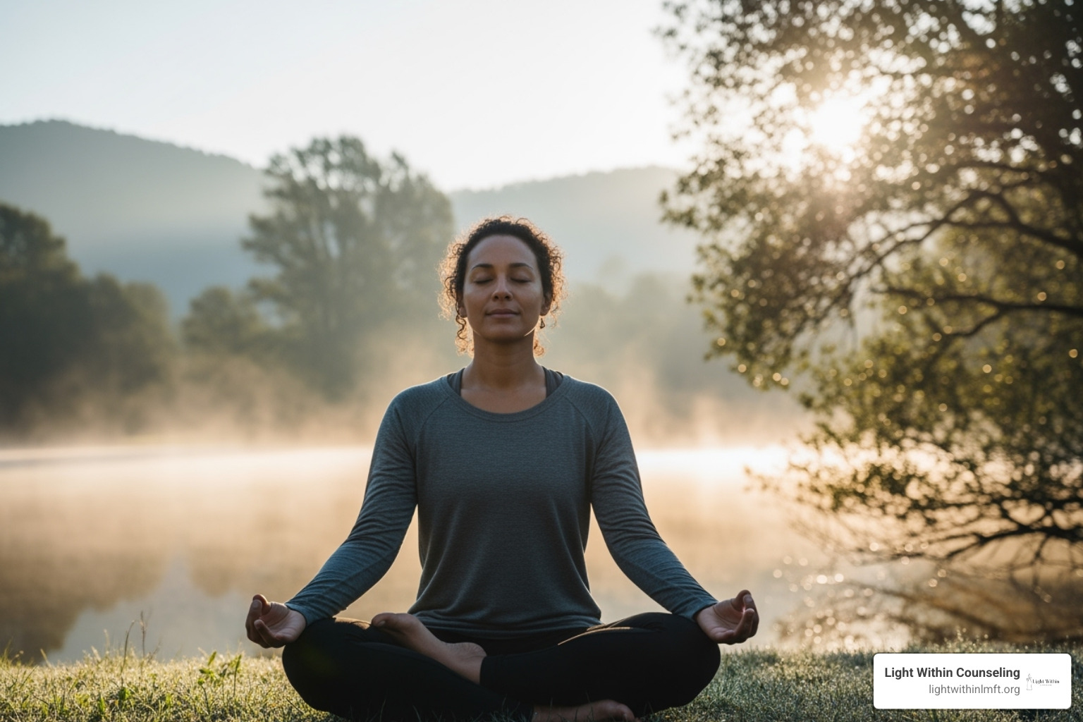 Person practicing a calming activity like yoga or deep breathing - Anxiety Treatment Roseville Person practicing a calming activity like yoga or deep breathing - Anxiety Treatment Roseville