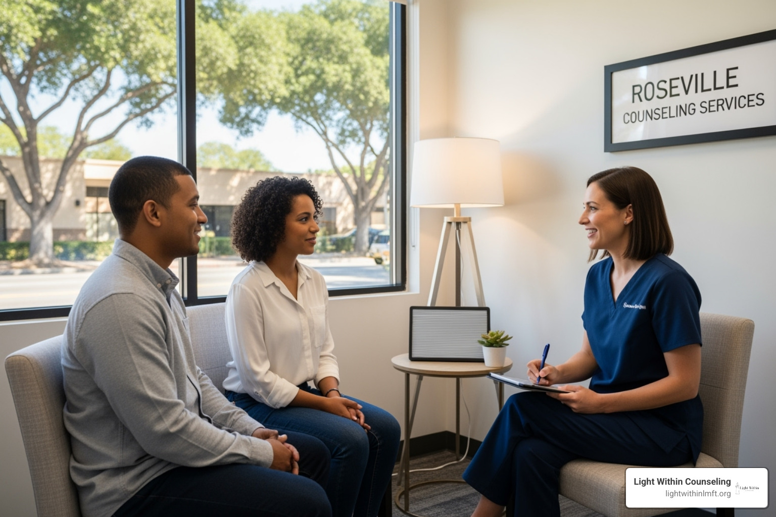 person having a successful telehealth therapy session on a laptop - Coparenting counseling Roseville CA person having a successful telehealth therapy session on a laptop - Coparenting counseling Roseville CA