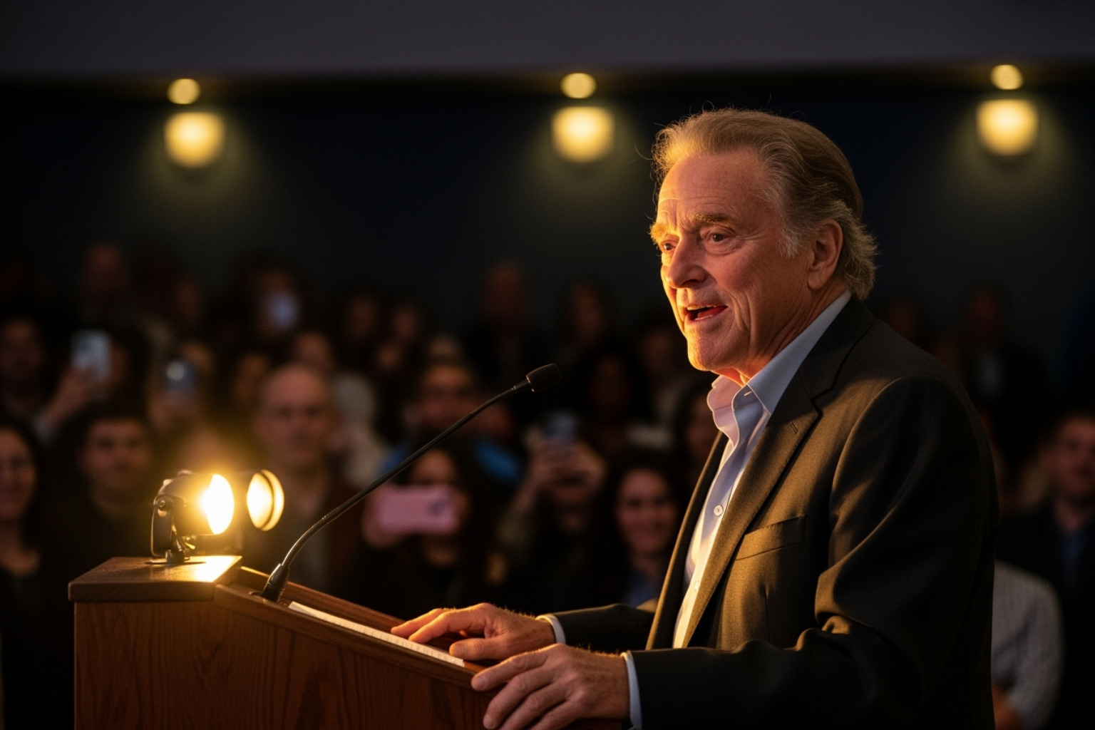 Richard Dreyfuss speaking at a public event - richard dreyfuss