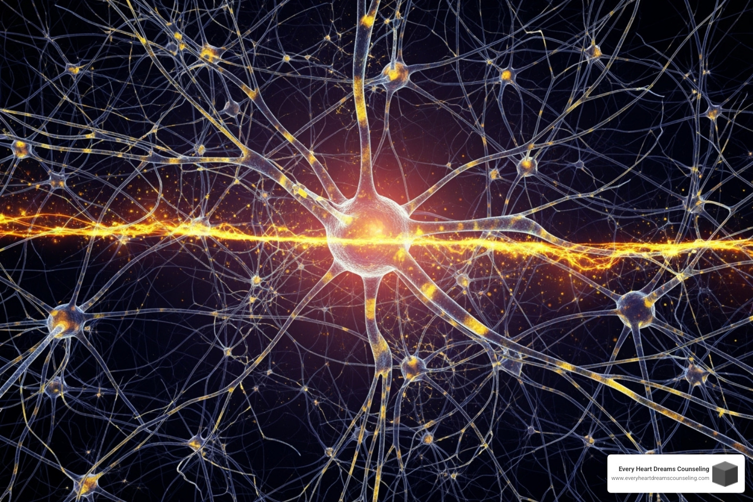 illustrating connected brain networks - EMDR therapy