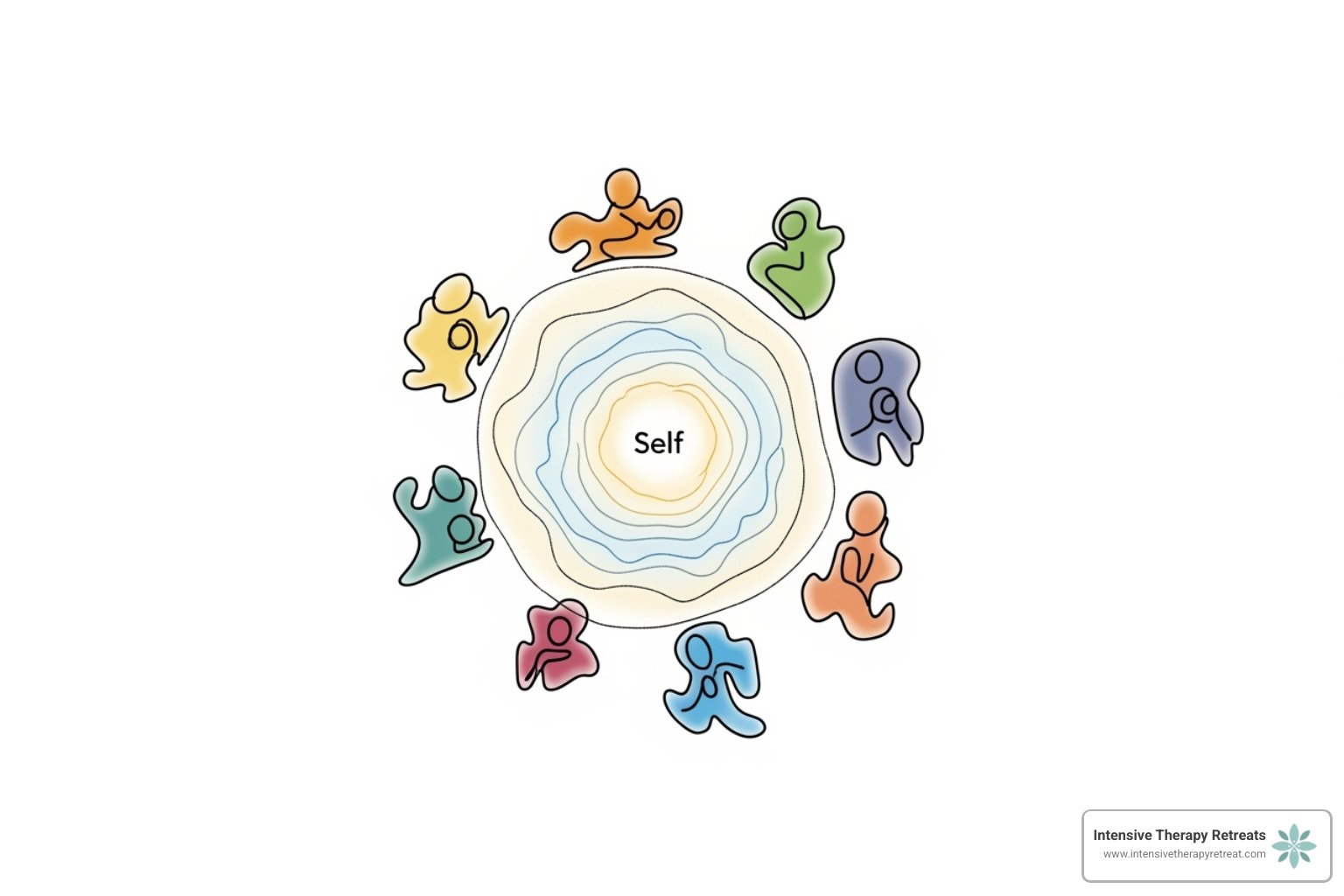 diagram of Self and parts - how to do internal family systems therapy on your own