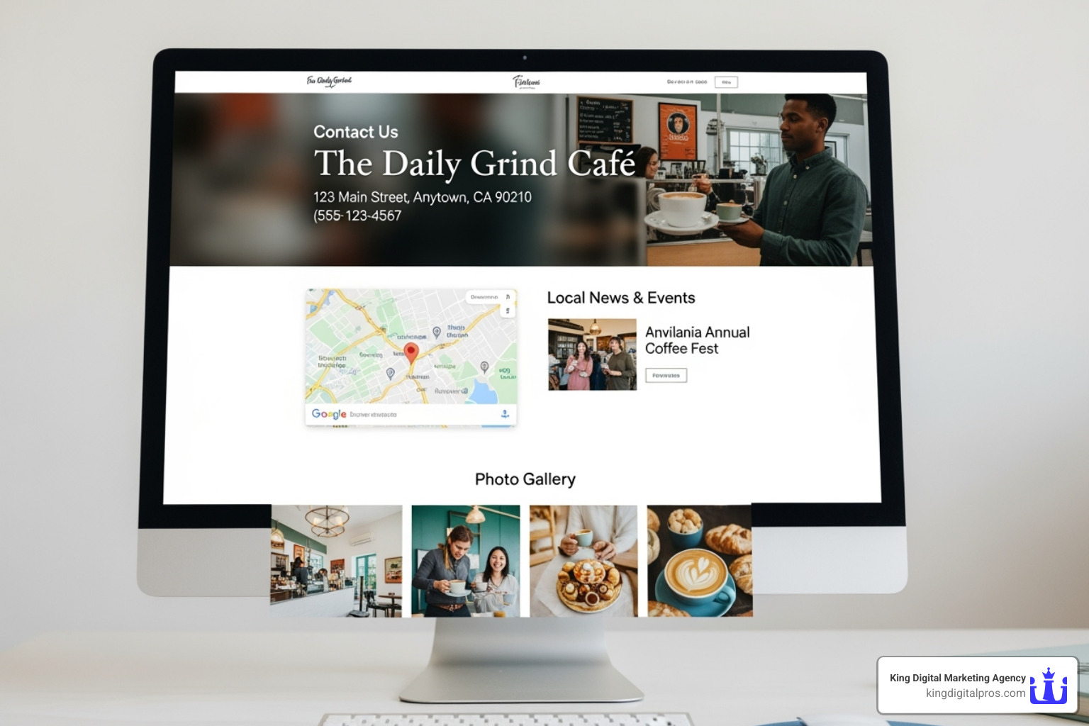 Image of a well-designed location page highlighting key elements like NAP, map, and unique content. - local seo location pages