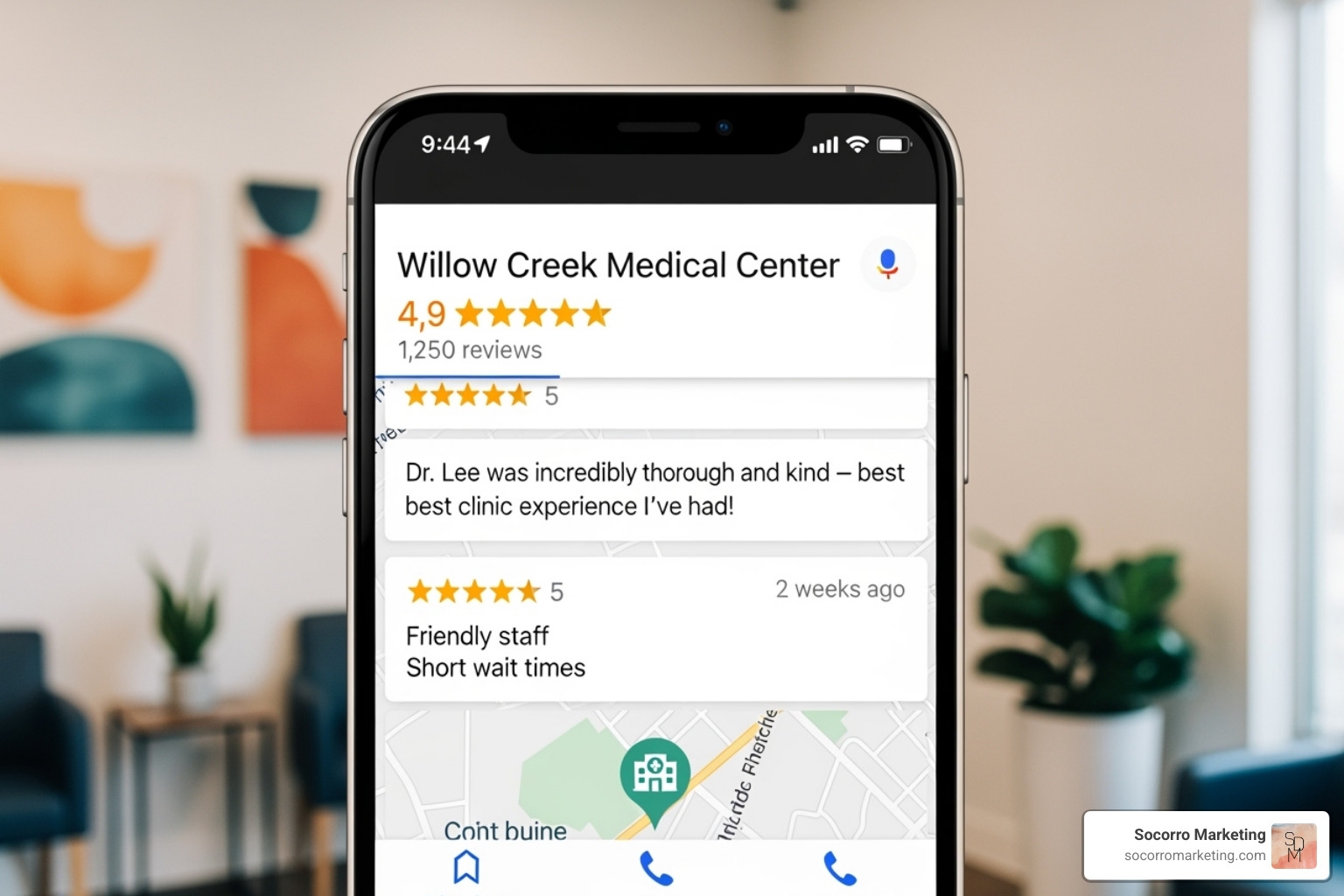 Google Maps listing for a Colorado clinic with positive local reviews - healthcare website design Colorado Google Maps listing for a Colorado clinic with positive local reviews - healthcare website design Colorado