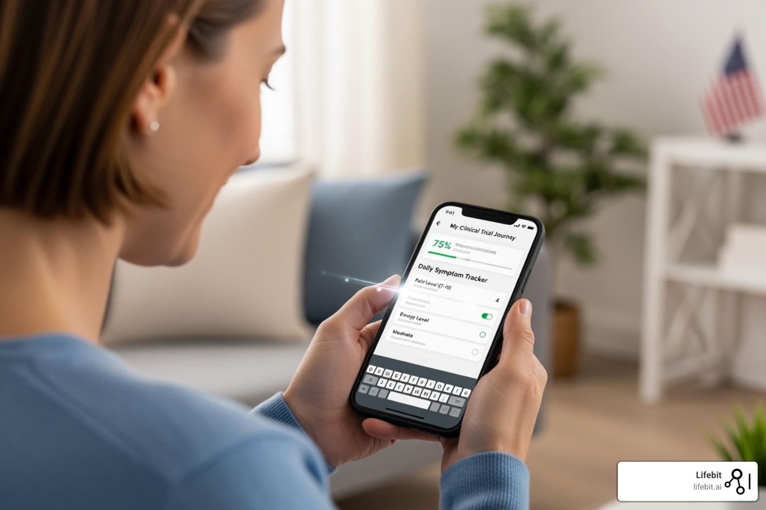 patient using a mobile app for a clinical trial - clinical trial recruitment digital results case study