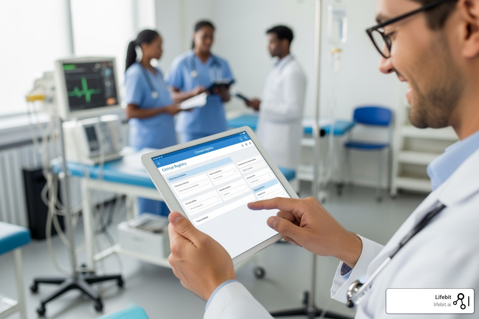 icons representing each of the five registry types - clinical registry software