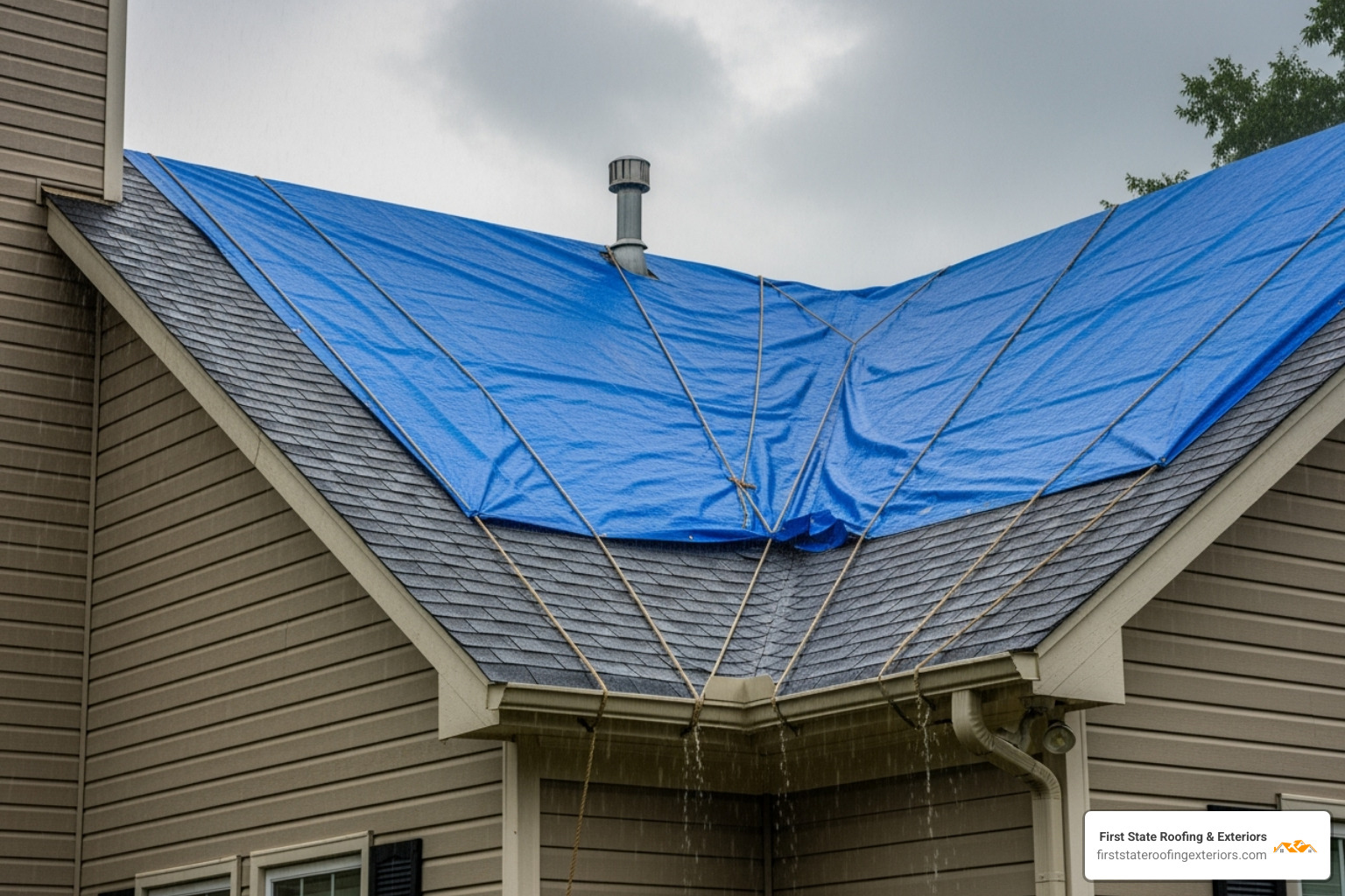 Insurance policy document next to a calculator - emergency roof tarp in smyrna