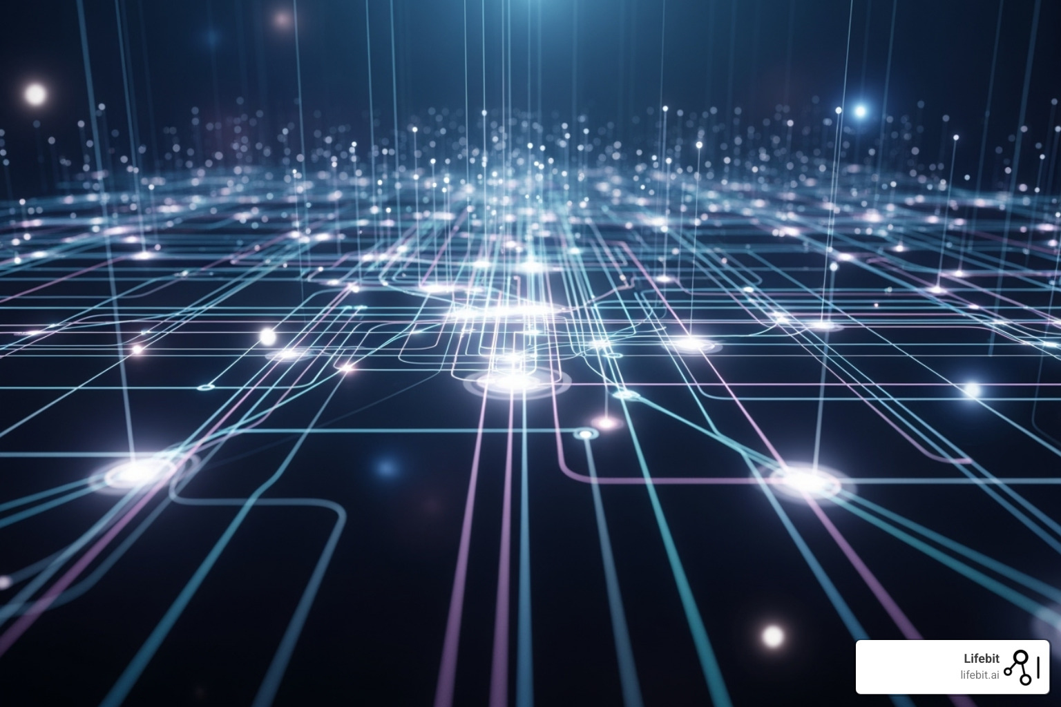 A network of interconnected data sources, representing a coordinated registry network - real world data examples