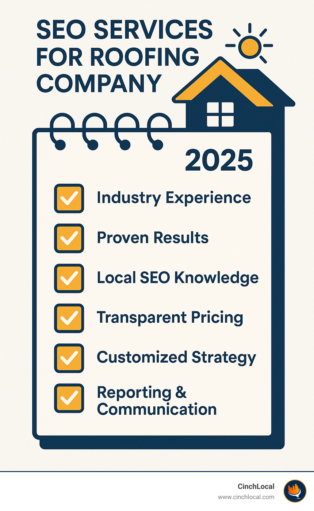 Image of a checklist for vetting an SEO agency - seo services for roofing company