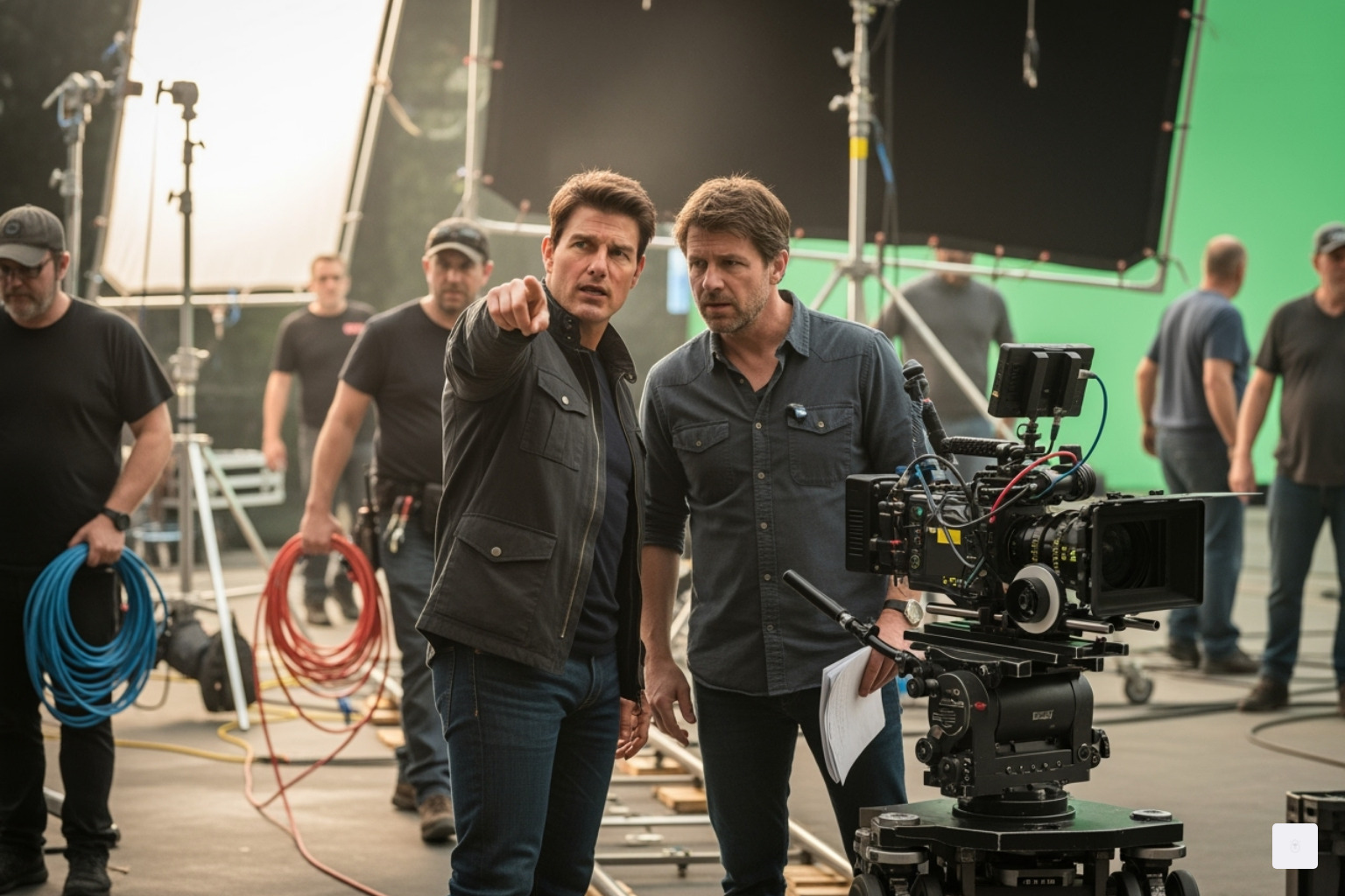 Tom Cruise and Christopher McQuarrie on set - mission impossible all movies
