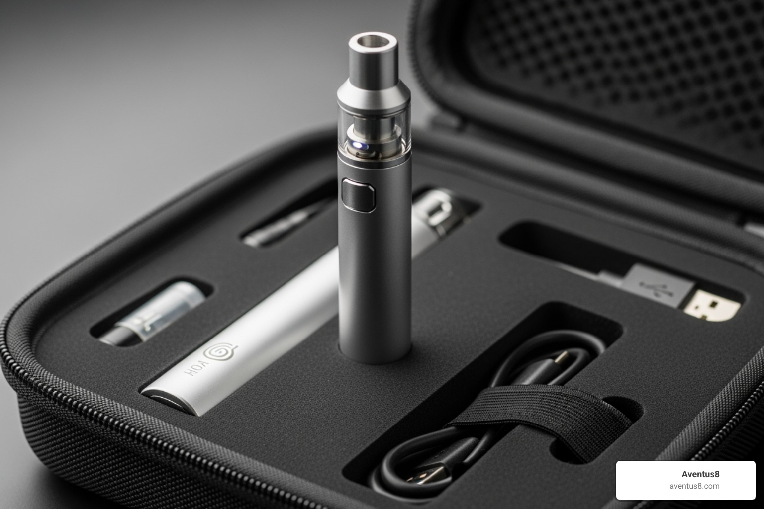 A vape pen stored properly upright in a case - how to keep thc vape cartridge from clogging
