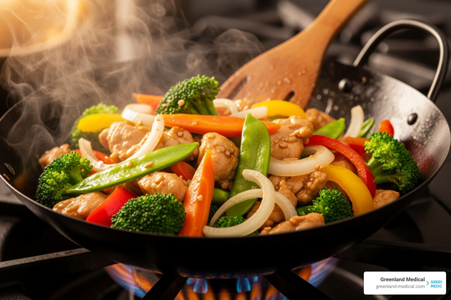 a chicken and vegetable stir-fry in a wok - bredesen protocol diet a chicken and vegetable stir-fry in a wok - bredesen protocol diet