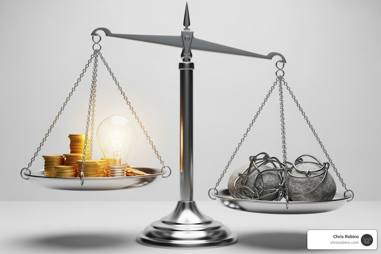 balance scale weighing benefits and challenges - blockchain technology implementation