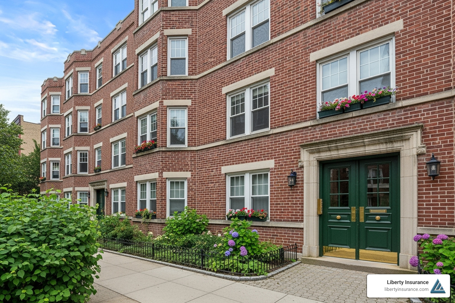 well-maintained apartment building exterior - property insurance for landlords