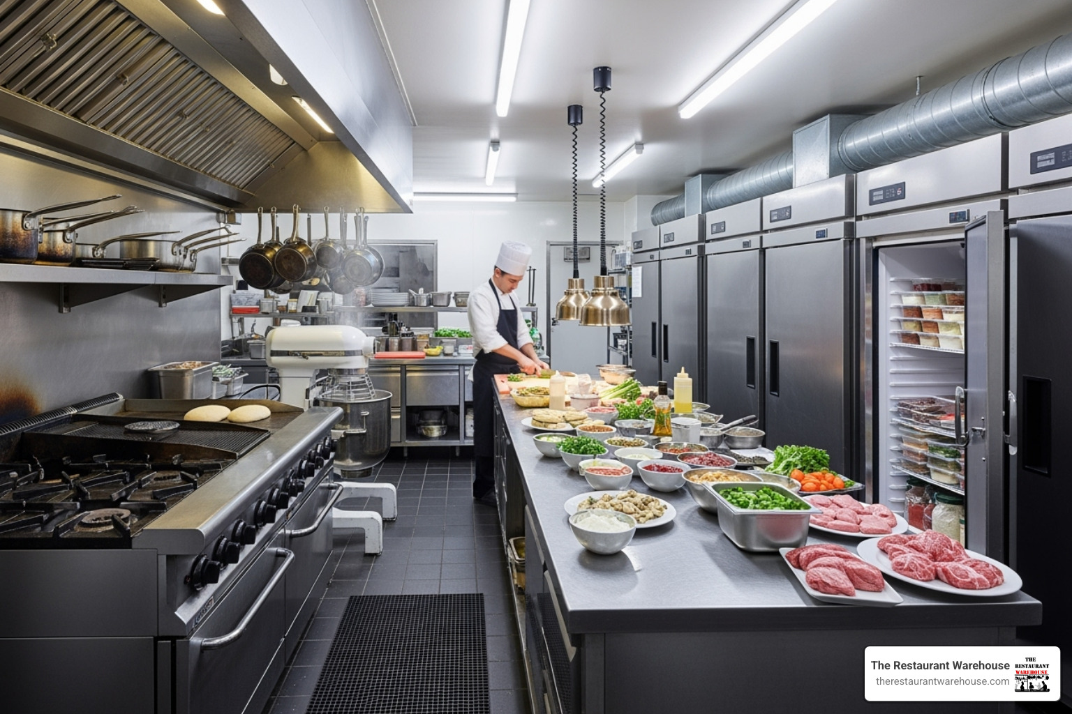 different types of restaurant equipment like fryers, fridges, and mixers - restaurant equipment financing bad credit