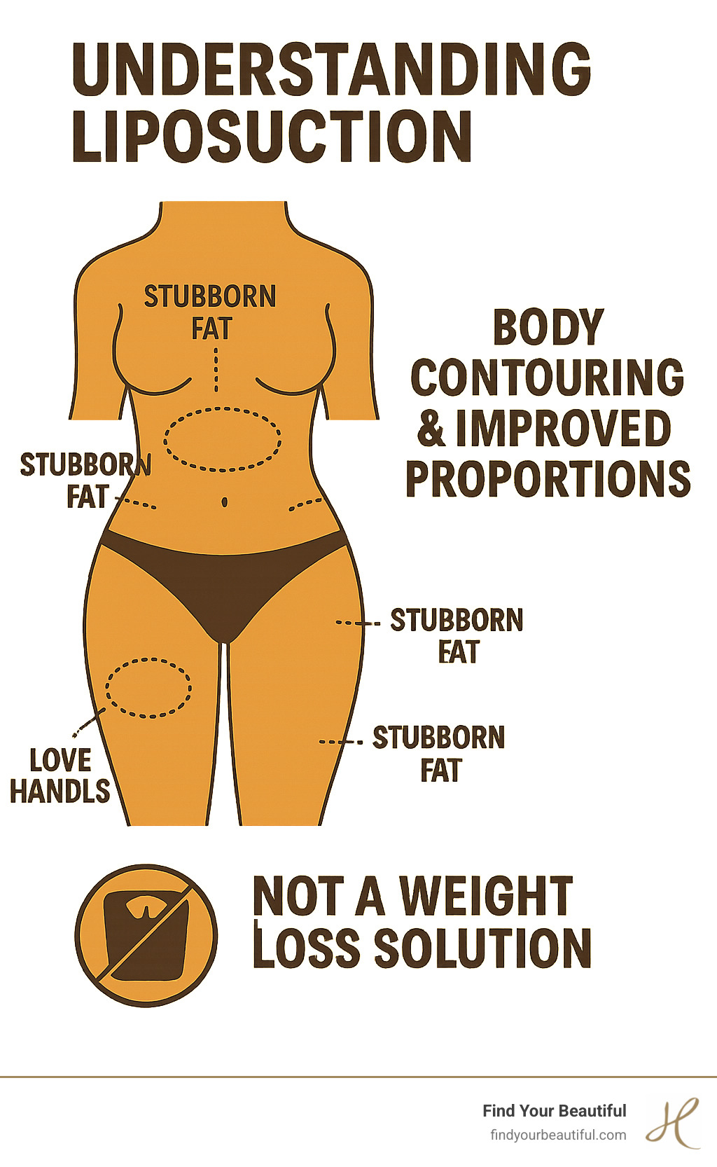 Infographic showing the core purpose of liposuction: targeting stubborn fat for body contouring and improved proportions, clearly stating it is not a weight loss solution. - lipo san antonio infographic Infographic showing the core purpose of liposuction: targeting stubborn fat for body contouring and improved proportions, clearly stating it is not a weight loss solution. - lipo san antonio infographic