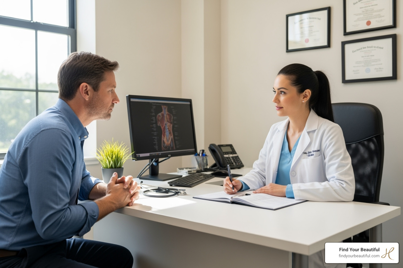 patient consultation with a surgeon - breast augmentation