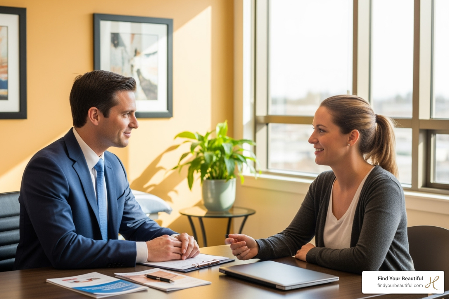 surgeon compassionately consulting with a patient - best facelift surgeon near me
