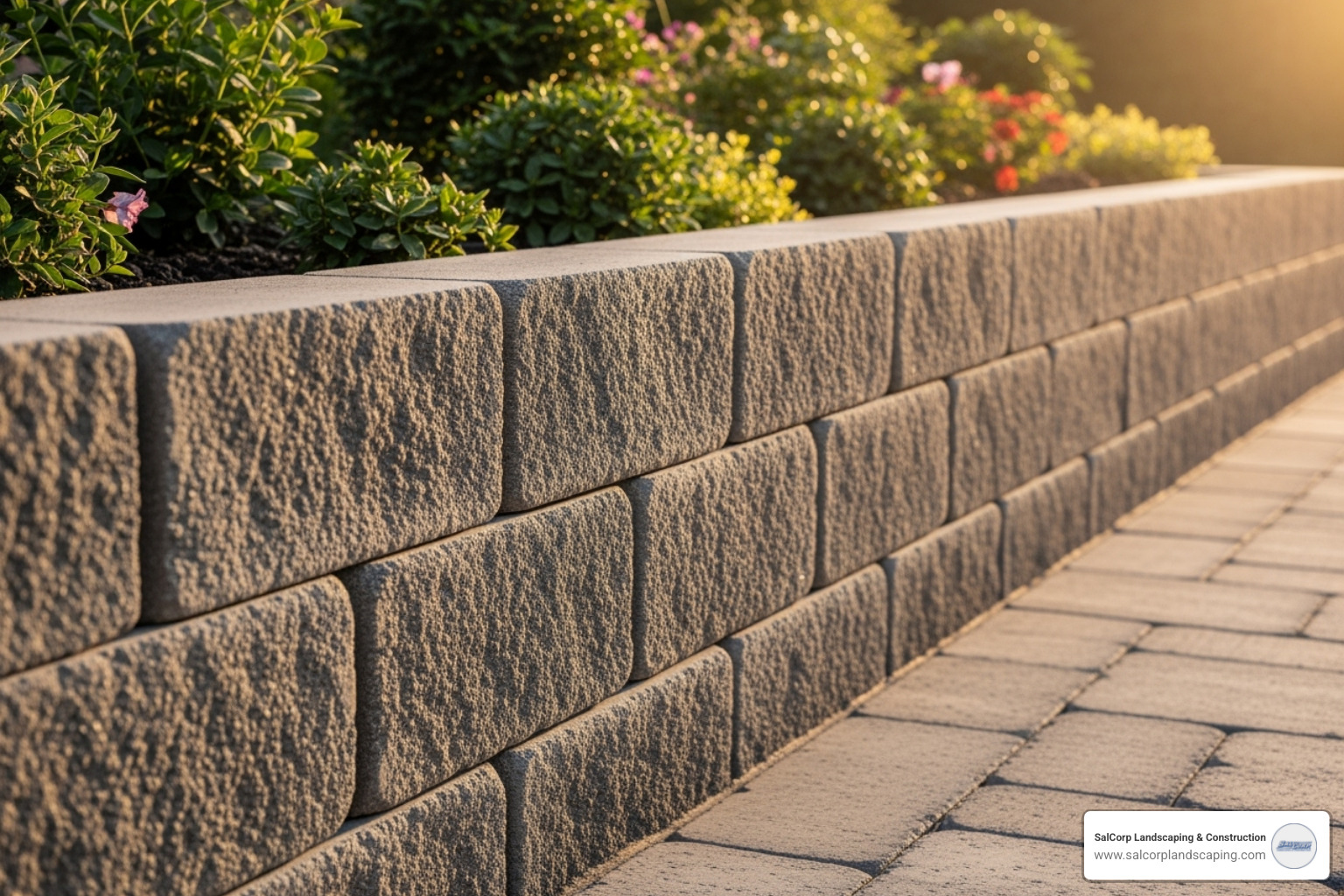 cross-section of a properly installed retaining wall with base, backfill, and drainage - concrete retaining wall blocks