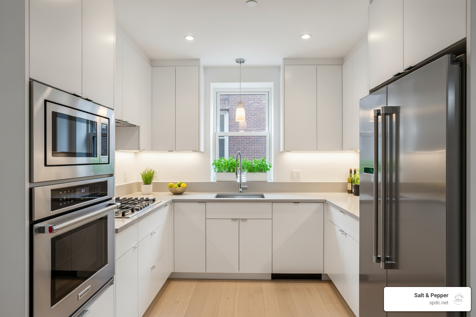 efficient L-shaped kitchen layout - small kitchen remodel
