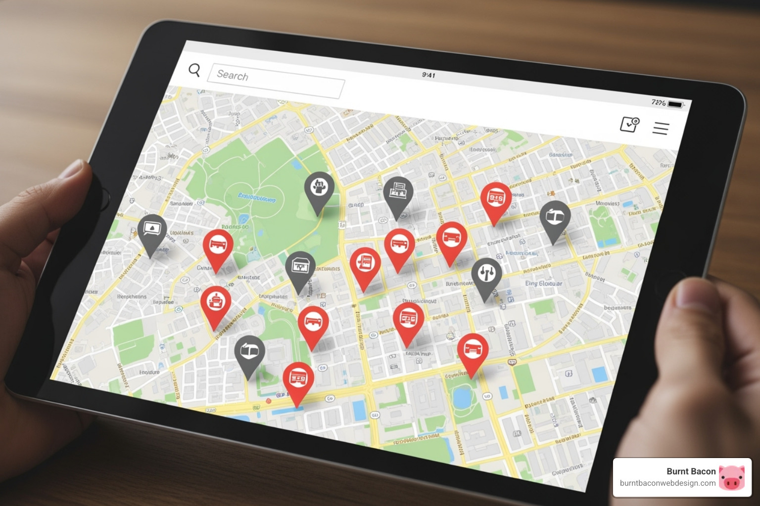 A map with pins indicating local businesses, representing a search for web designers near me. - web designer near me A map with pins indicating local businesses, representing a search for web designers near me. - web designer near me