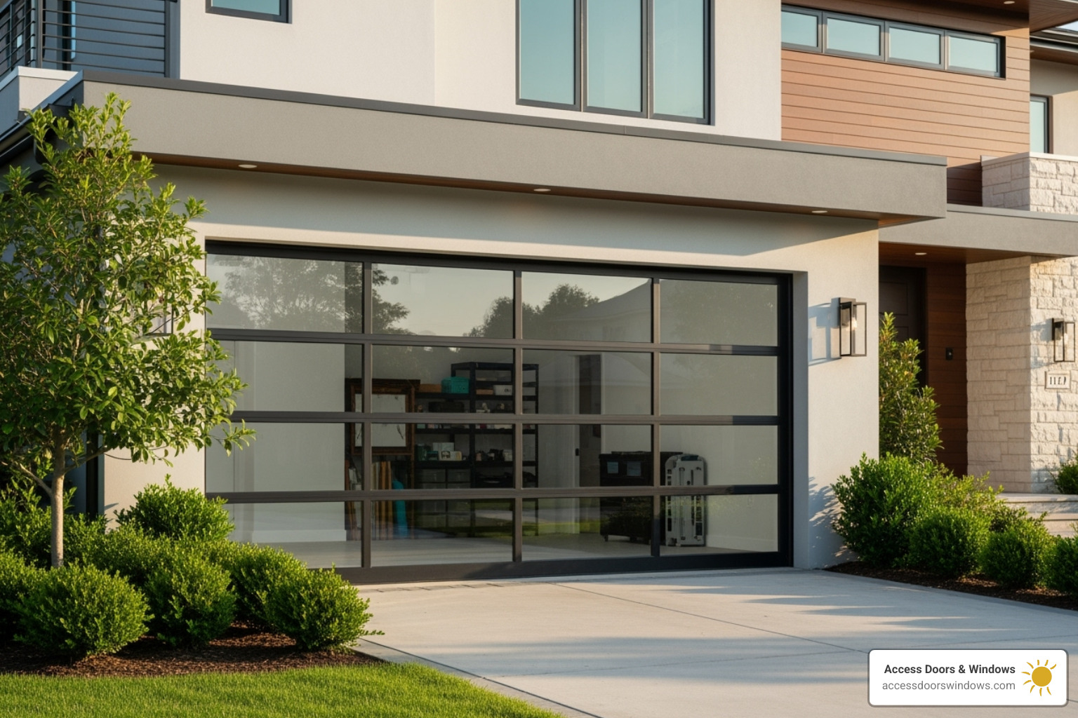 beautiful impact-rated glass garage door - hurricane impact garage doors near me