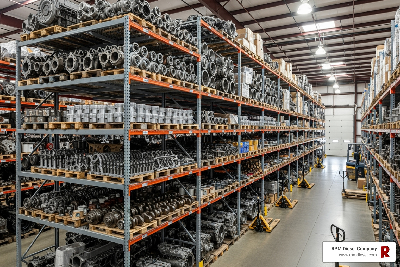 warehouse with engine parts - Diesel Engine Maintenance South Florida