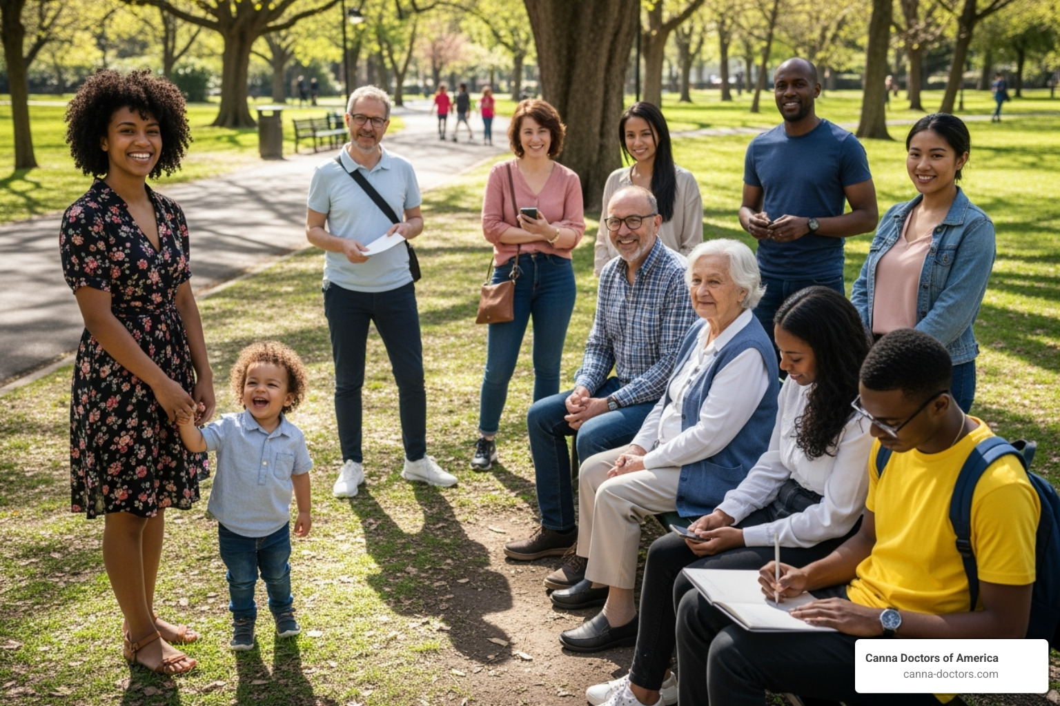 diverse individuals representing different age groups and backgrounds - mmj card