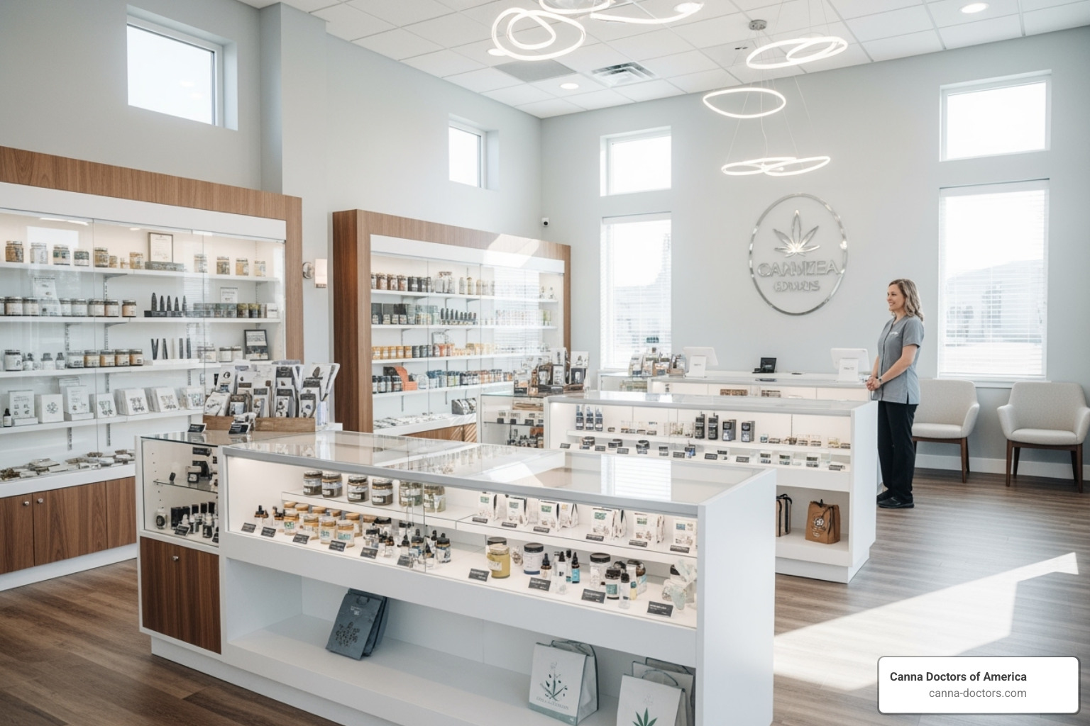 modern, clean medical cannabis dispensary interior - mmj card