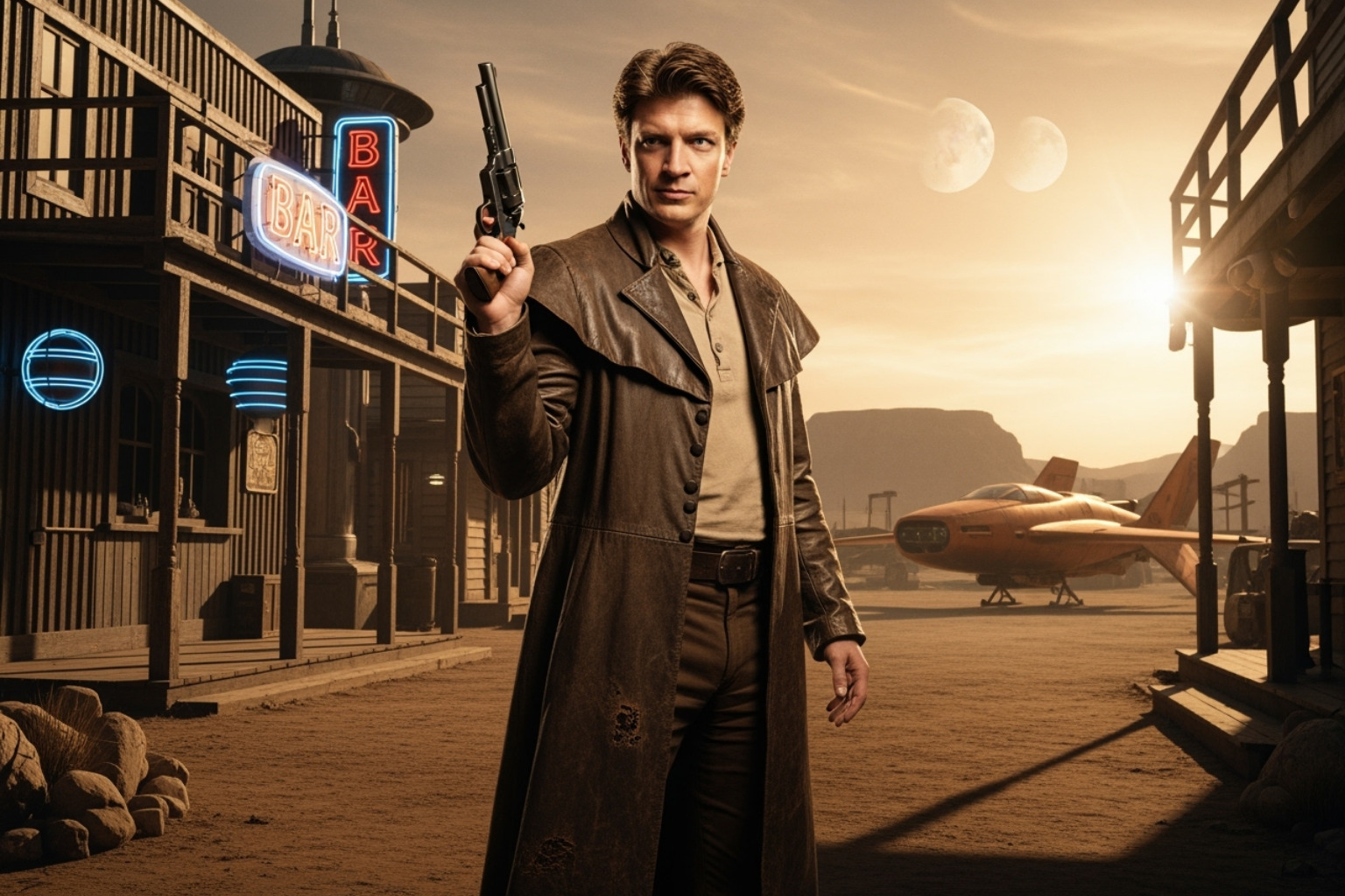 Nathan Fillion as Captain Malcolm Reynolds in Firefly - nathan fillion movies and tv shows