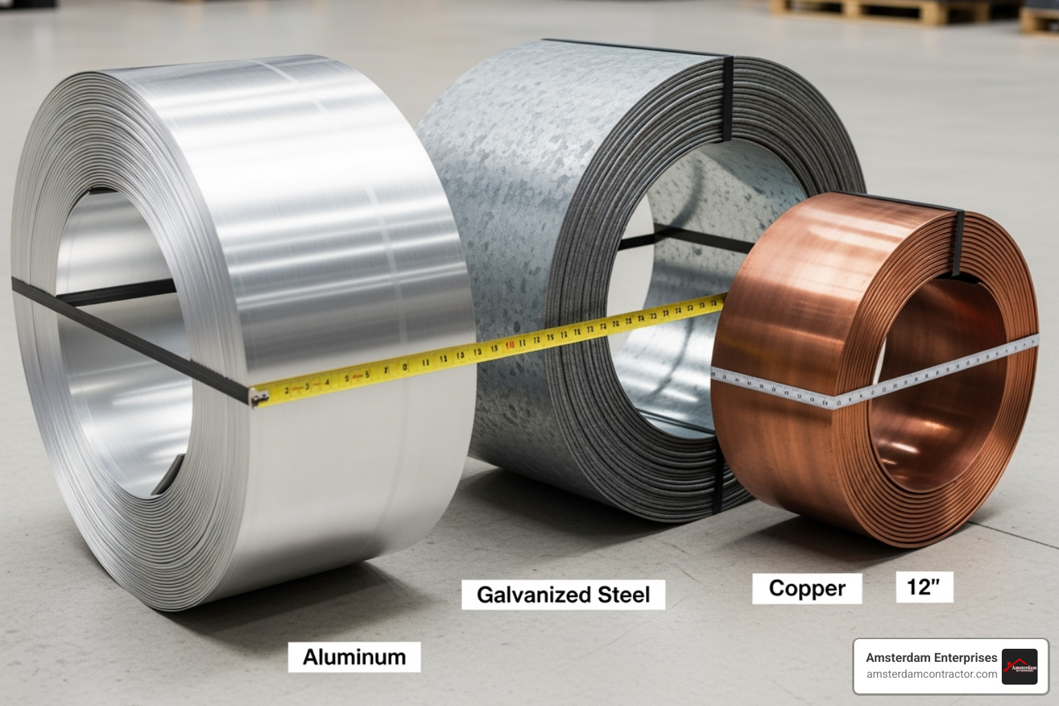 various gutter materials like aluminum, steel, and copper coils - gutter installation various gutter materials like aluminum, steel, and copper coils - gutter installation