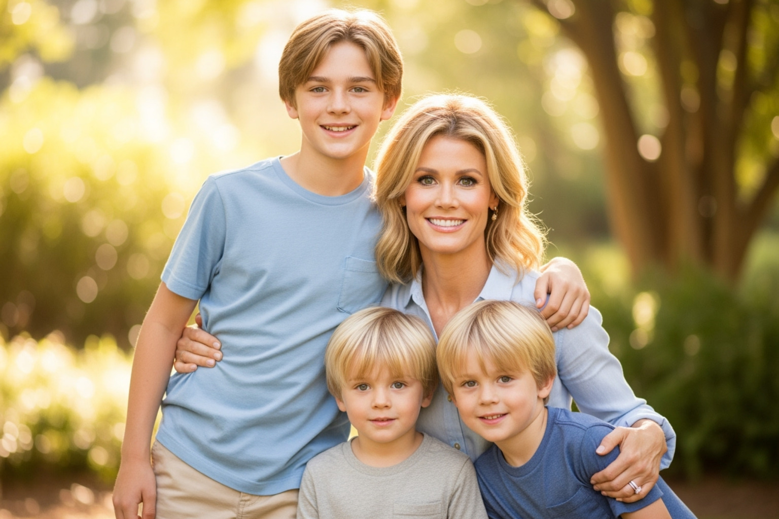 Julie Bowen with her three sons - julie bowen