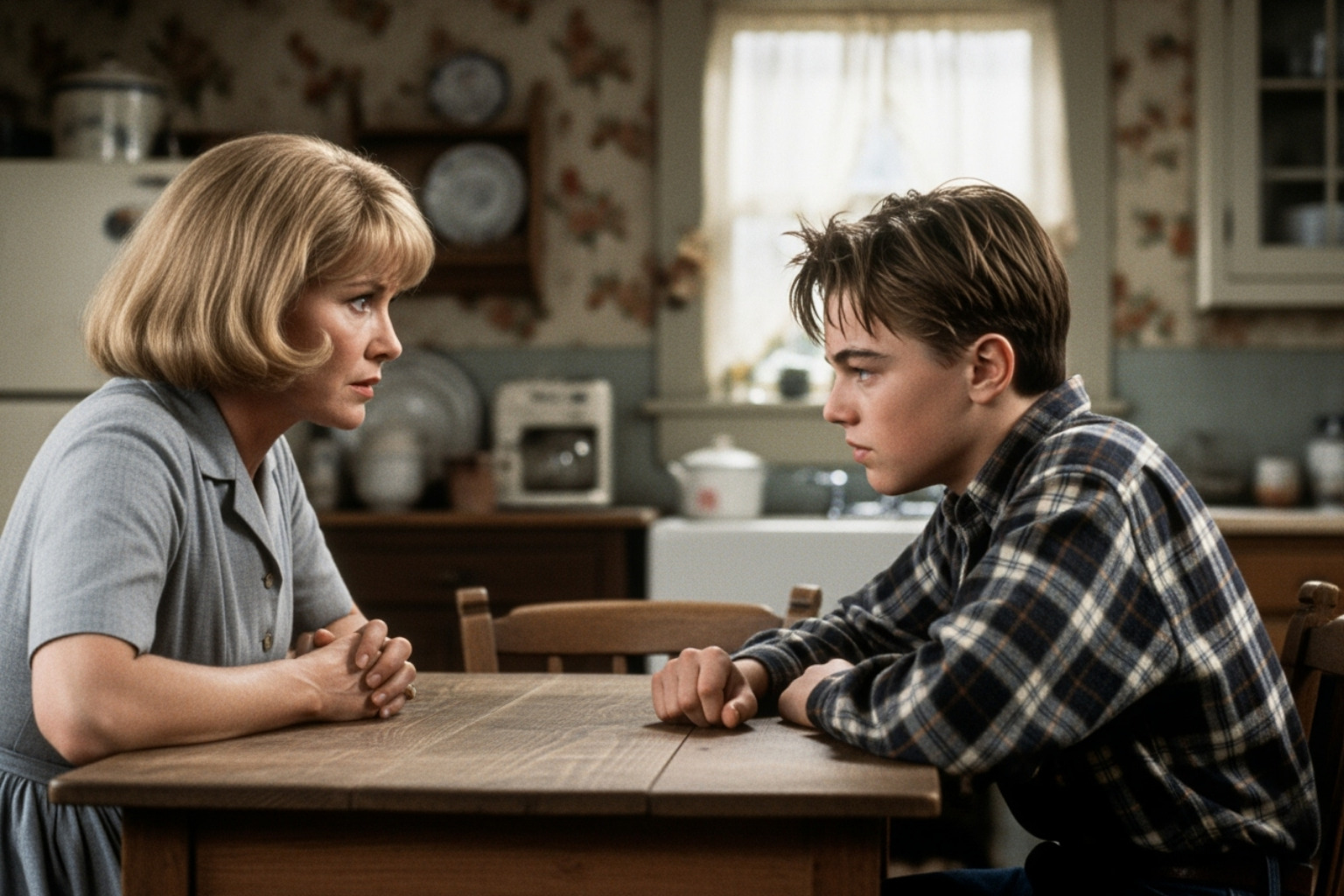 Ellen Barkin with Leonardo DiCaprio in This Boy's Life - ellen barkin movies and tv shows