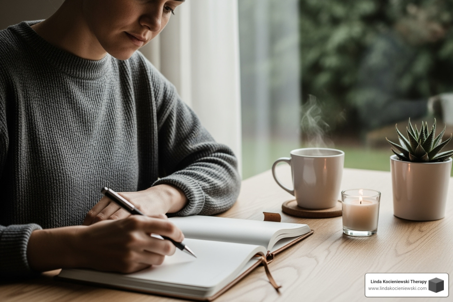 person journaling thoughtfully in a quiet space - Emotional regulation skills