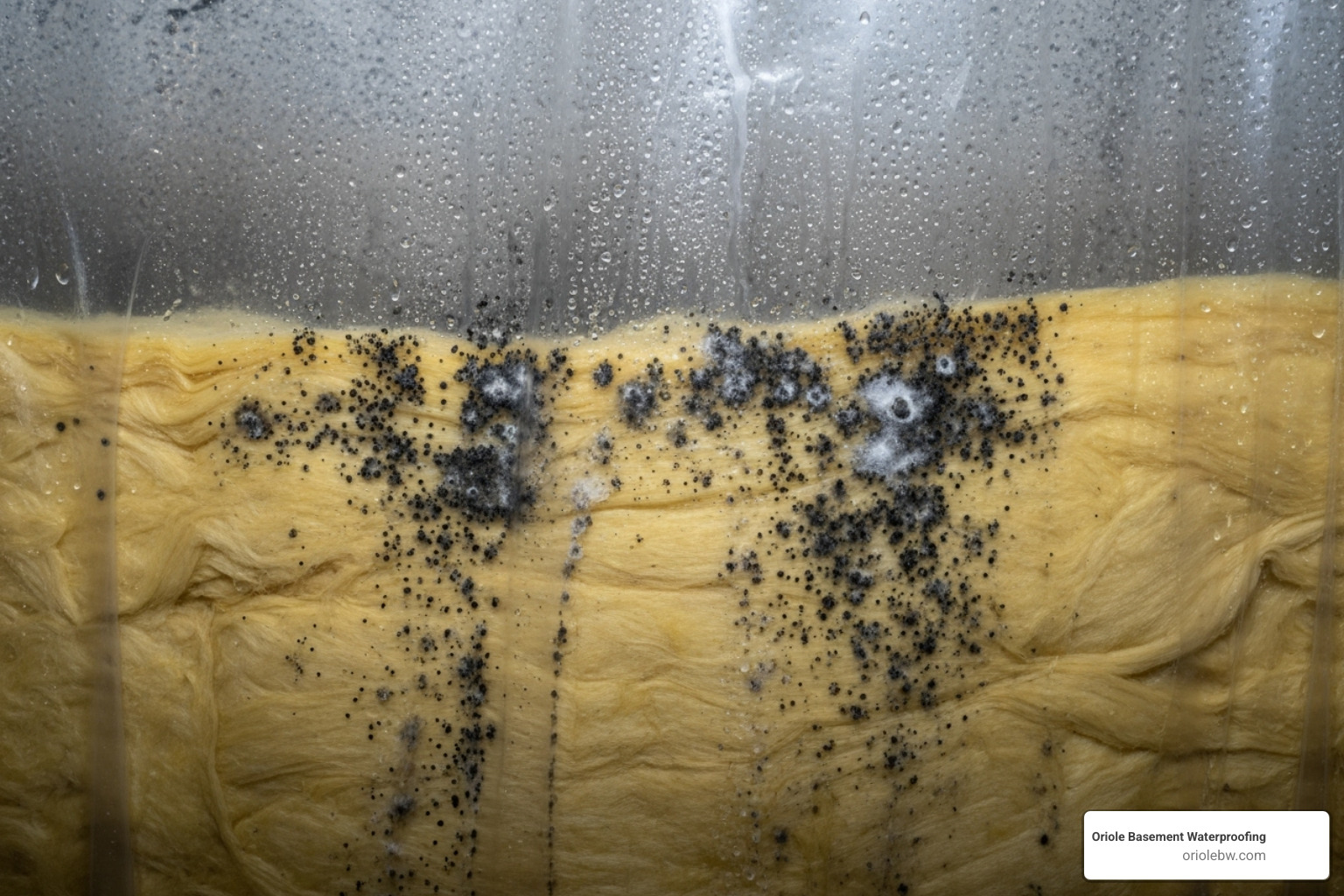Moldy insulation behind plastic vapor barrier - vapour barrier basement wall